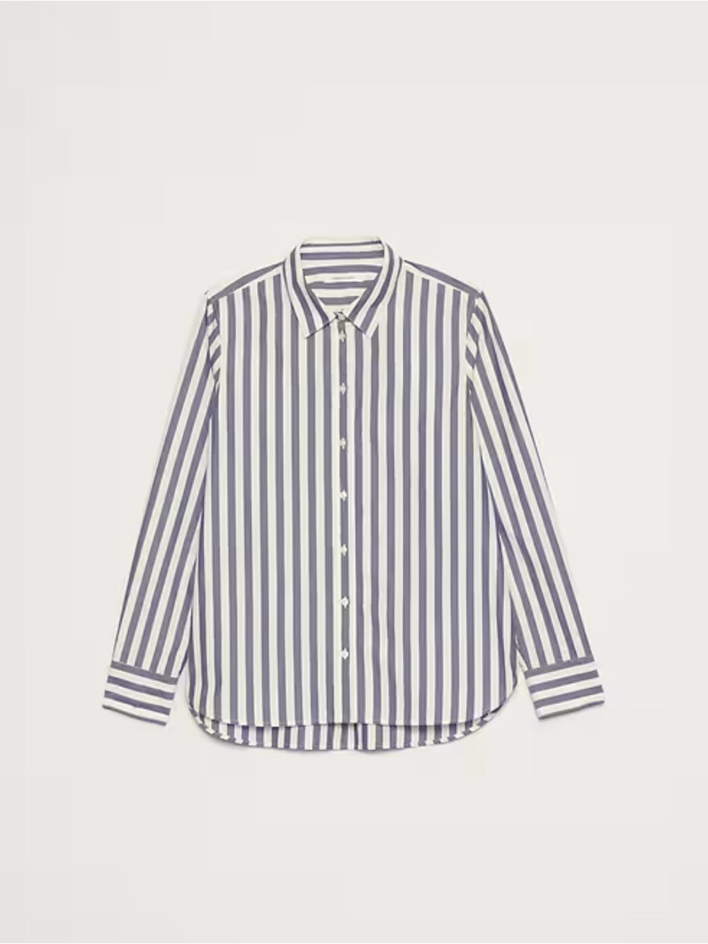 Banana Republic The Everyday Shirt in Cotton Poplin Blue Stripe Women XL NWT